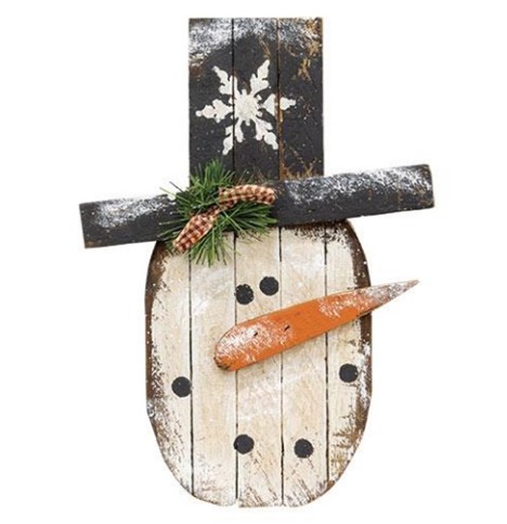 Primitive wooden lath Snowman