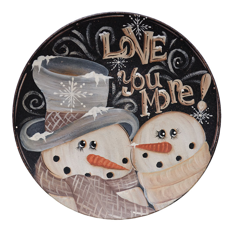 Let It Snow Snowman Decorative Plate On Stand Hearthside Collection 