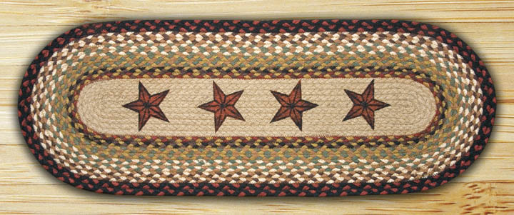 48 inch Barn Star Braided Jute Table Runner, by Capitol Earth Rugs