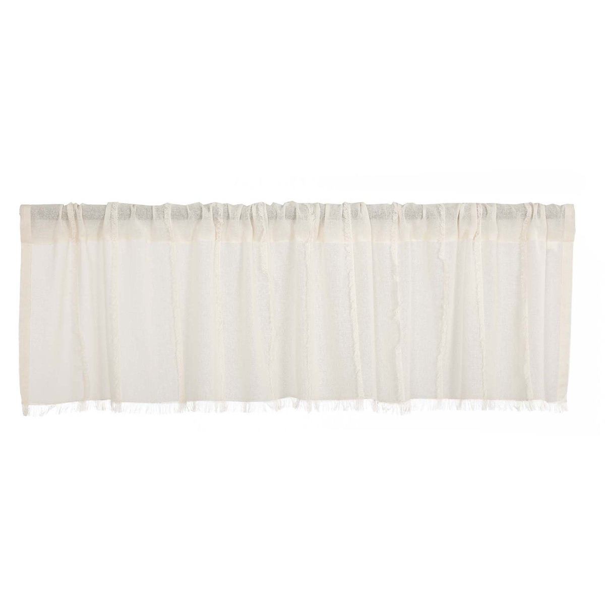 Tobacco Cloth Antique White Patchwork 72 inch Valance - The Weed Patch
