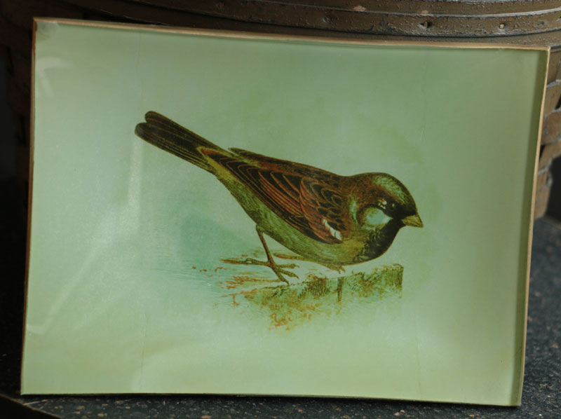 Vintage Songbird Glass Tray, by Lone Elm - The Weed Patch