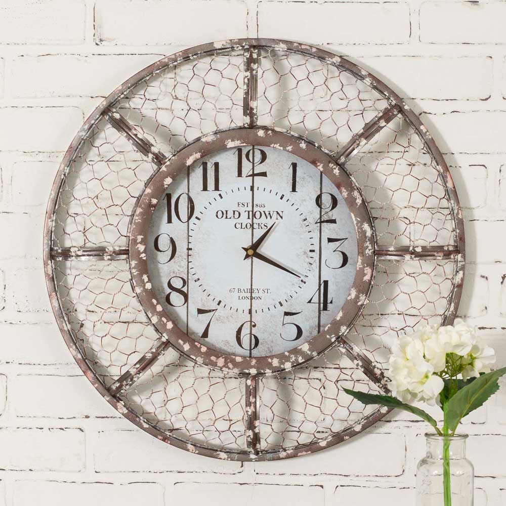 Farmhouse Chicken Wire Wall Clock The Weed Patch