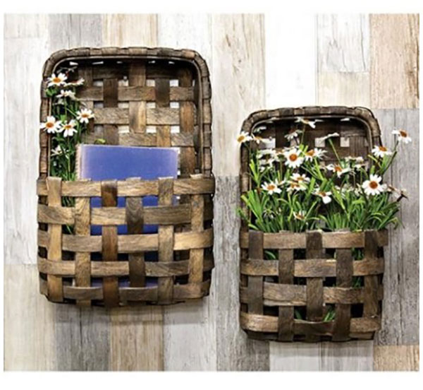 Gray Basket Wall Pockets The Weed Patch - Small Wall Pocket Basket