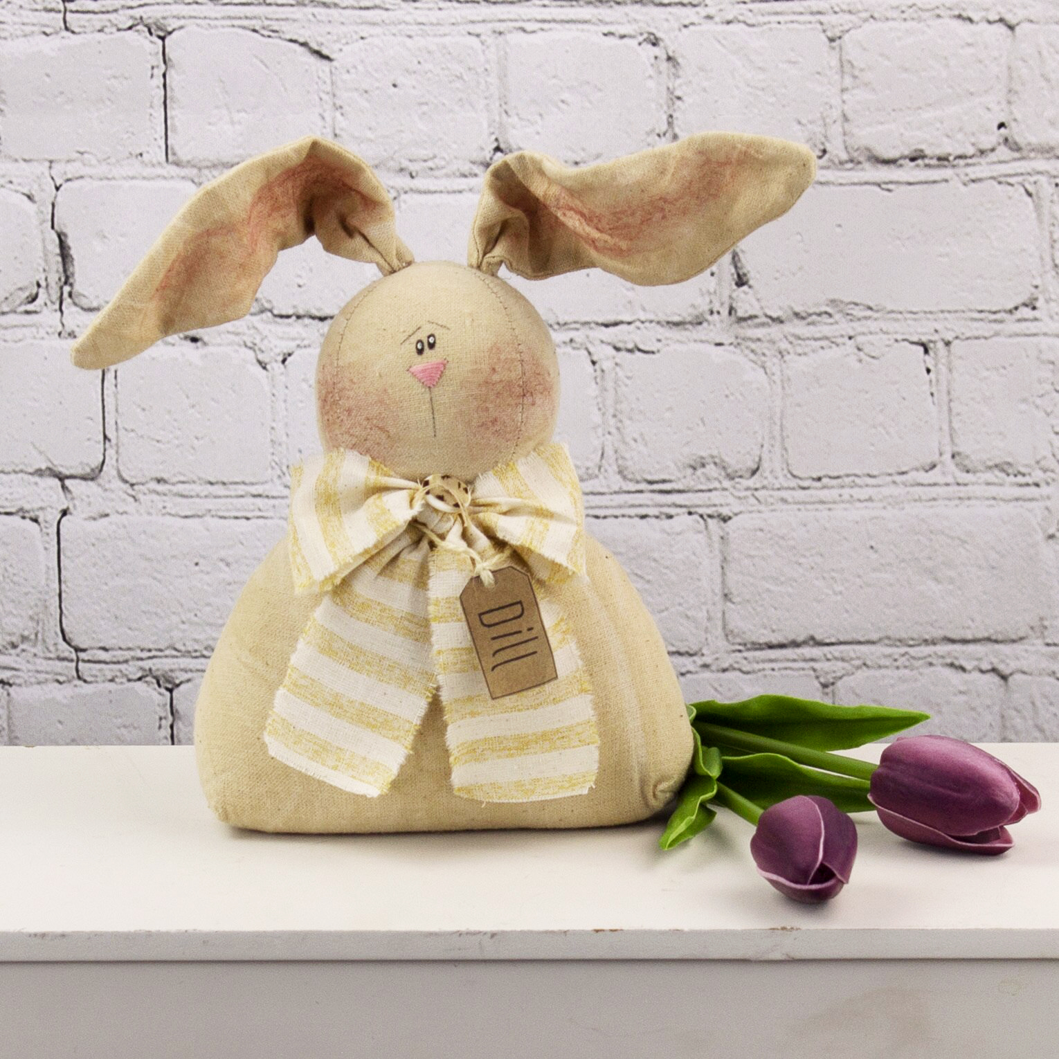 New Primitive Country Folk Art GRUNGY LONG LEGS BUNNY Rabbit Easter Doll Figure 