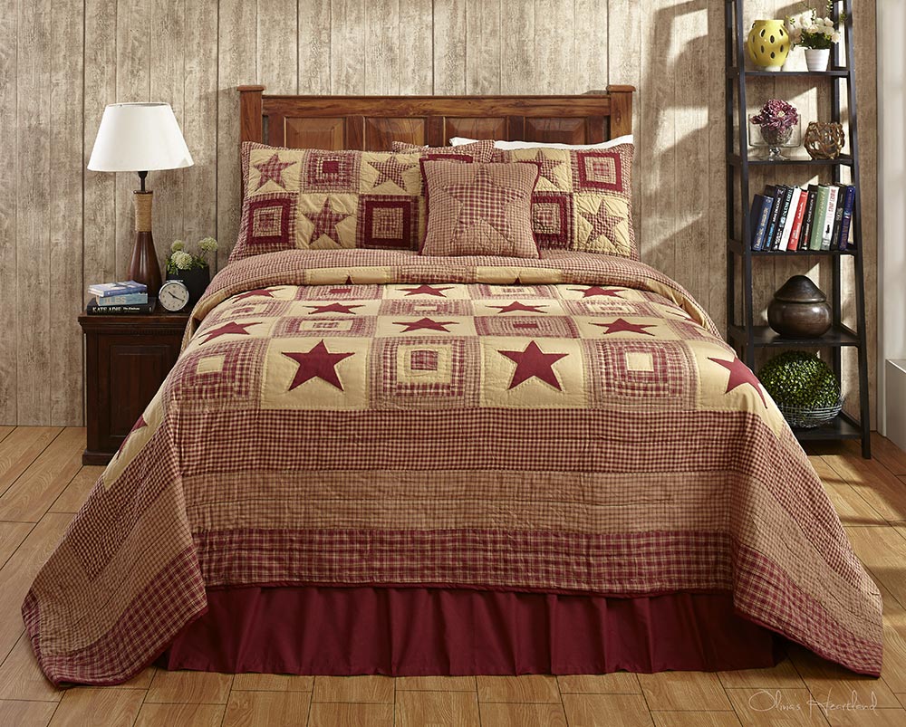 Colonial Red Star Quilt Set, by Olivia's Heartland.