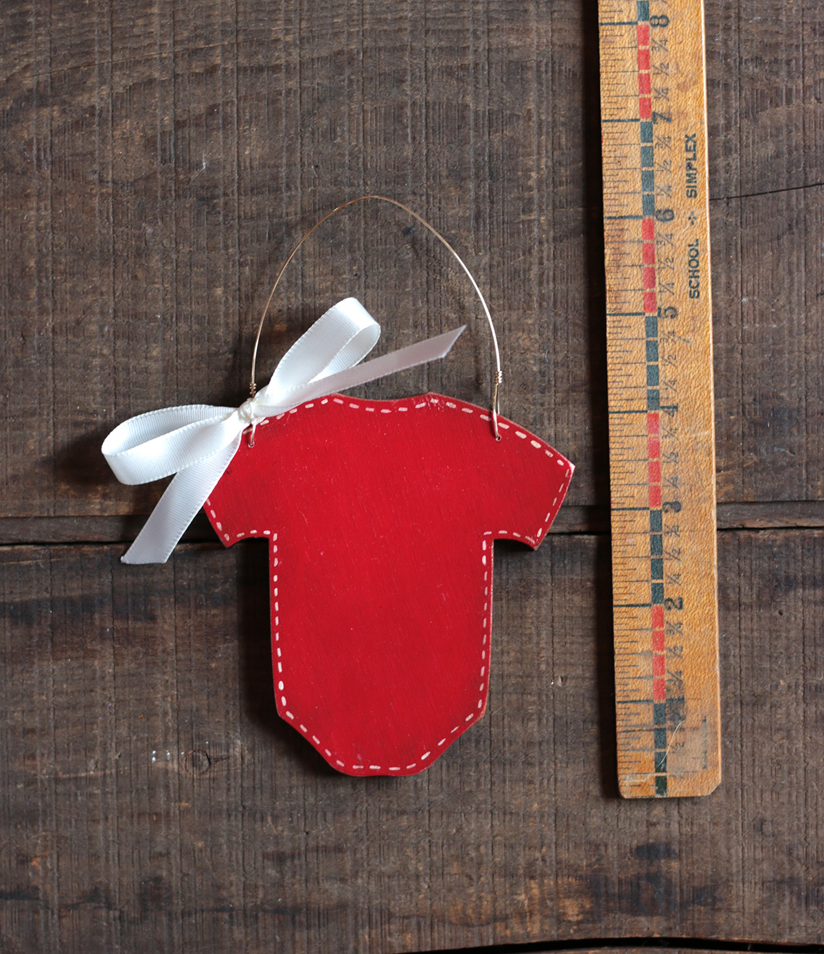 Red Baby Bodysuit Personalized Ornament