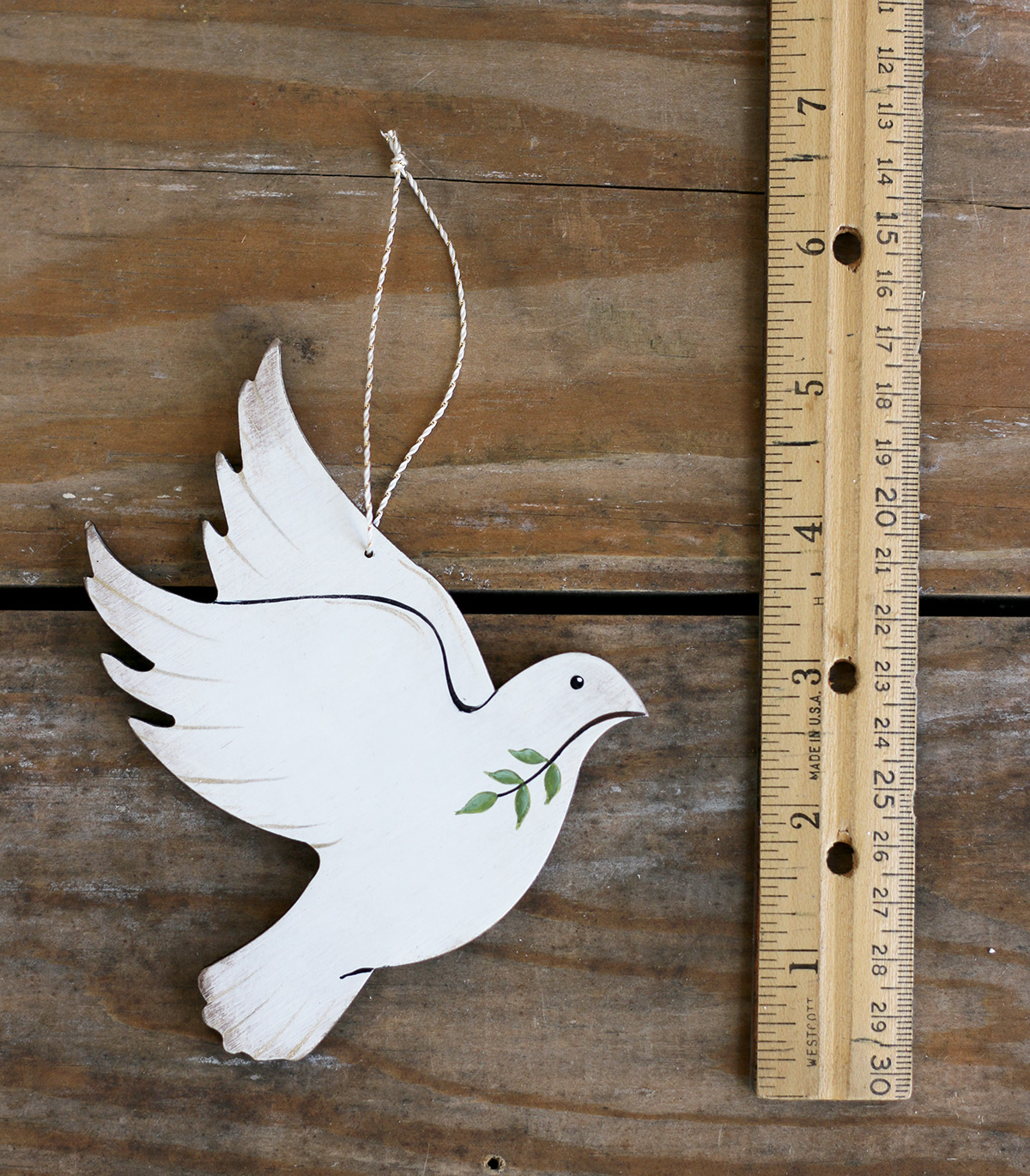 NEW!~"PEACE" DOVE/BIRD Wood Christmas Ornament/Sign/Plaque~Primitive/Country 