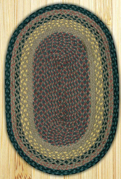 Brown, Black, and Charcoal Oval Jute Rug - 27 x 45 inch