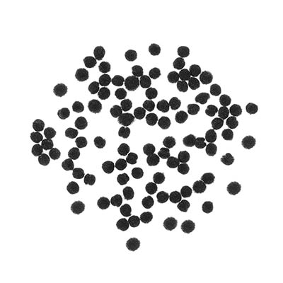 Black Pom Poms, 5mm (100 pack)