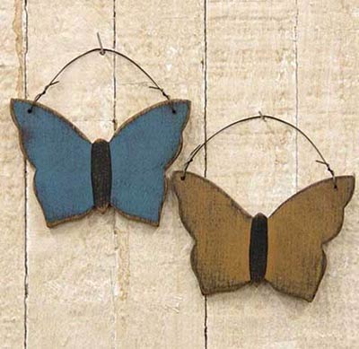 Rustic Wood Butterfly Ornament
