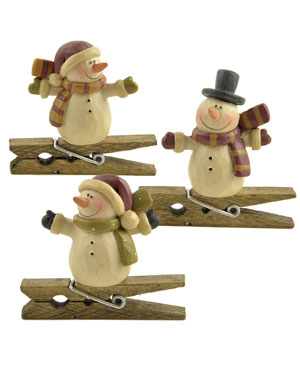 Snowman with Hat Clip