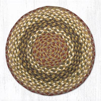 Olive and Burgundy and Gray Braided Jute Chair Pad