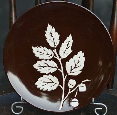 Fall Leaf Appetizer Plate - Brown