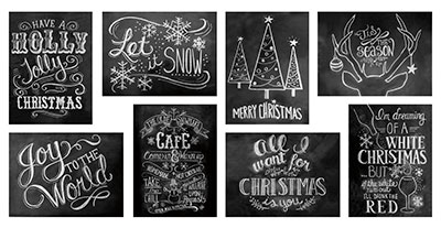 Chalk Christmas Notecards (Set of 8)