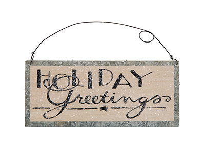 Holiday Greetings Tin Sign