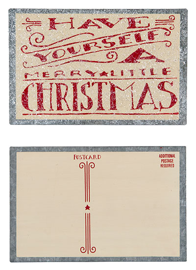 Merry Little Christmas Tin Postcard