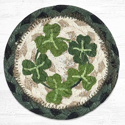 Bless This Home Shamrock Braided Coaster