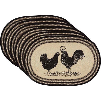 Sawyer Mill Rooster Braided Placemats (Set of 6)