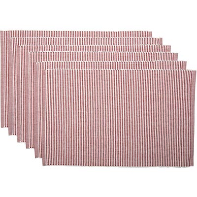 Ashton Rust Ribbed Placemats (Set of 6)
