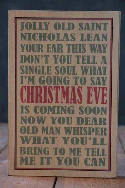 Jolly Old St Nick Christmas Box Sign - Tan