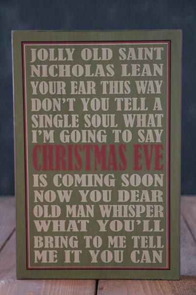 Jolly Old St Nick Christmas Box Sign - Green