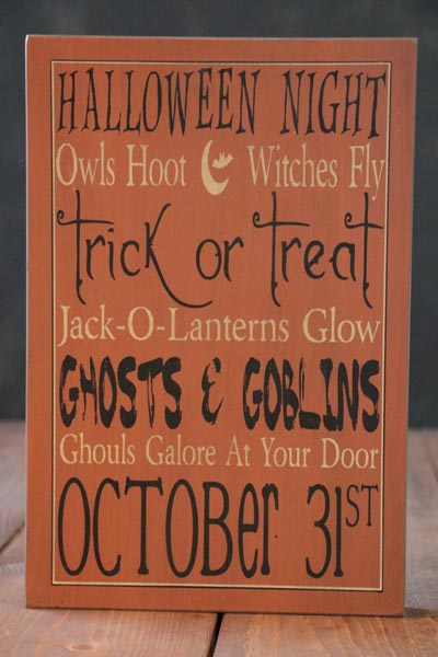 Ghosts & Goblins Box Sign - Orange