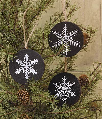 Primitive Snowflake Ornaments (Set of 3)