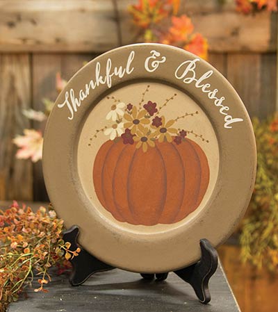 Thankful & Blessed Decorative Plate