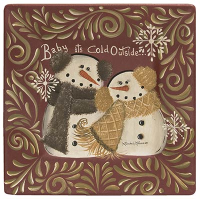 Baby It's Cold Outside Snowman Plate