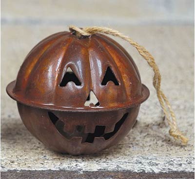 Jack O Lantern Halloween Candy Sugar Salt Bae Pumpkin White Metal Cowbell Cow Bell Instrument 