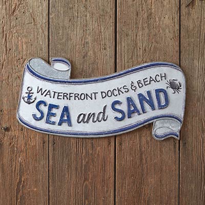 Sea and Sand Scroll Wall Sign