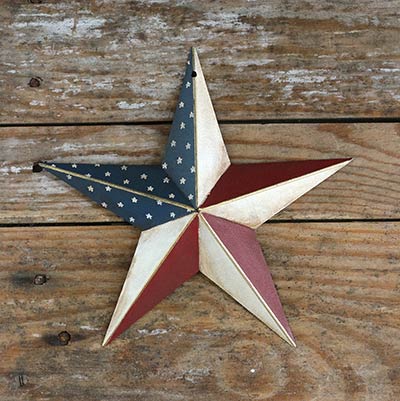 Americana Hand-Painted Barn Star - 8 inch