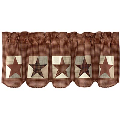 Abilene Patch Block and Star Valance - 60 inch