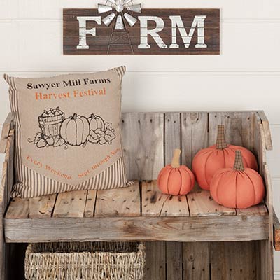 Sawyer Mill Charcoal Harvest Festival Pillow