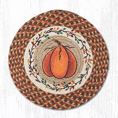 Harvest Pumpkin Braided Placemat - Round