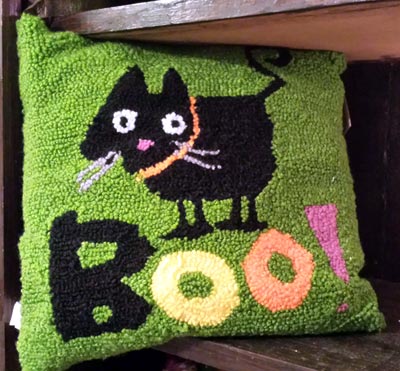 Boo Halloween Pillow - Cat