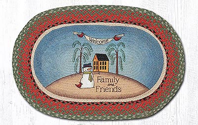Welcome Family & Friends Braided Rug