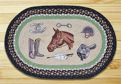 Equestrian Oval Patch Braided Rug