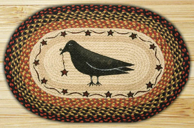 Crow and Star Braided Jute Rug