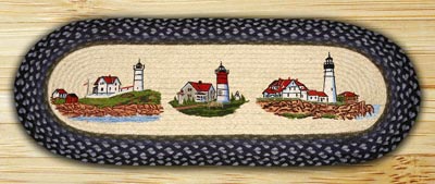 Three Lighthouses Table Runner - 36 inch