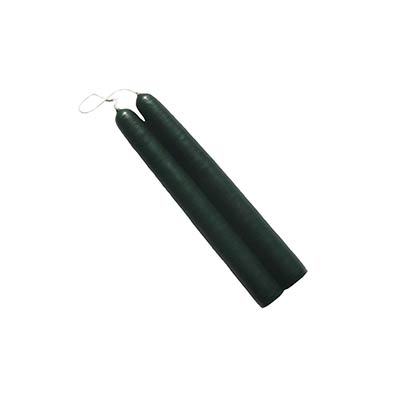 6 inch Hunter Green Mole Hollow Taper Candles (Set of 2)