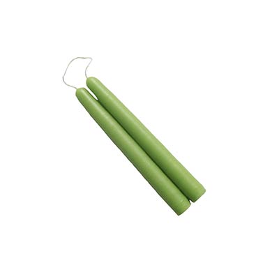 6 inch Lime Green Mole Hollow Taper Candles (Set of 2)