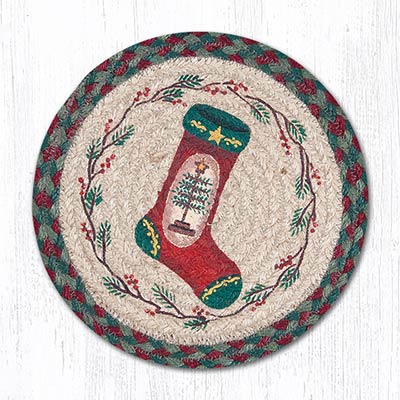 Feather Tree Braided Tablemat - Round (10 inch)