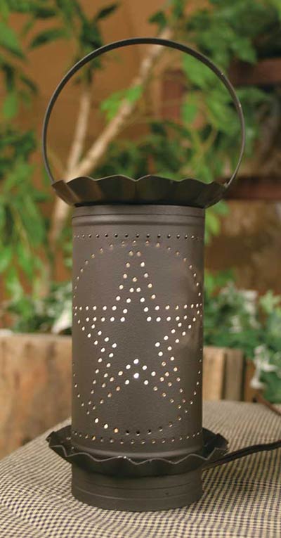 Punched Star Large Wax Warmer - Rustic Brown