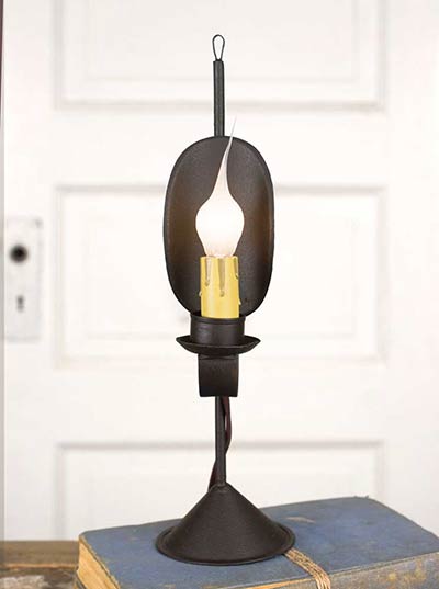 Prim Tin Reflector Lamp w/ Bulb Primitive/Country /Farmhouse Decor 