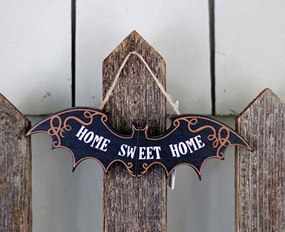 Home Bat Shaped Sign