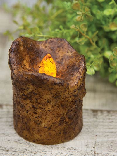 Burnt Mustard Battery Votive Candle with Timer