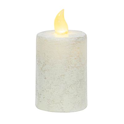 Rustic White Timer Pillar Candle - 2.25 x 4 inch