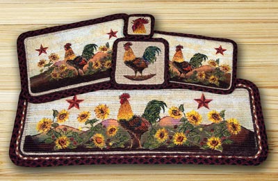 Morning Rooster Wicker Weave Tablemat