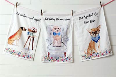 Playful Pups Tea Towel